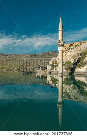 Sunken village Halfeti in Gaziantep Turkey
