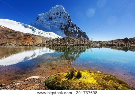 Beautiful mountains landscapes in Cordillera Huayhuash, Peru, South America