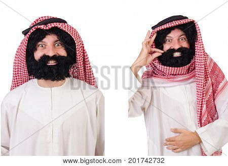 Bearded arab isolated on white background