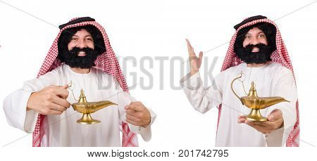 Bearded arab isolated on white background