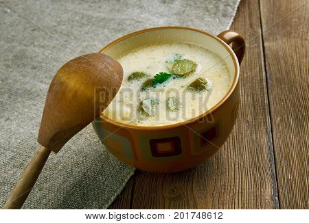 Czech Potato  Pickle Soup