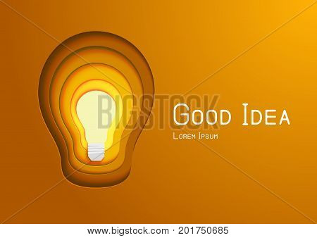 Light bulb with a glow inside. Decoration for greeting cards, patches, prints for clothes, badges, posters. Vector illustration.