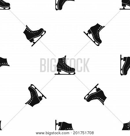 Skates pattern repeat seamless in black color for any design. Vector geometric illustration