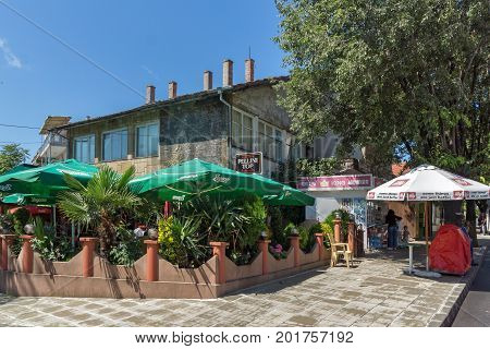 AHTOPOL, BULGARIA - JUNE 30, 2013: Typical street in town of Ahtopol,  Burgas Region, Bulgaria