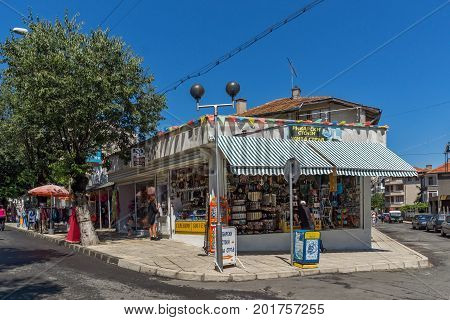 AHTOPOL, BULGARIA - JUNE 30, 2013: Typical street in town of Ahtopol,  Burgas Region, Bulgaria