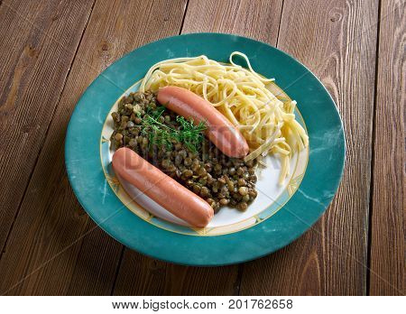 Linsen Mit Spatzle  Swabian Dish