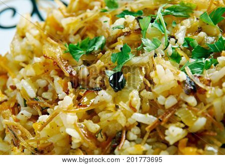 Turkish Pilaf - Sehriyeli pilav  close up   homemade  healthy, meal