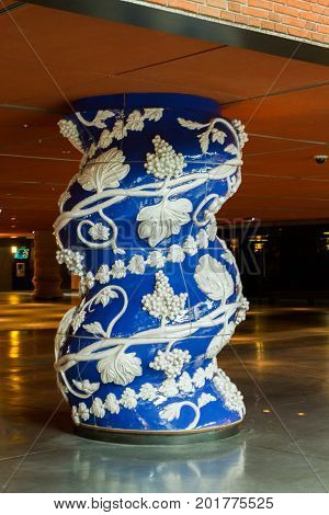 BILBAO - JULY 31: Azkuna Zentroa previously known as Alhóndiga Bilbao former wine warehouse transformed into multi-purpose contemporary centre by French designer Philippe Starck. Bilbao Basque Country Bizkaia Spain on July 21st 2017