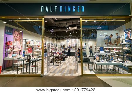 SAINT PETERSBURG, RUSSIA - CIRCA AUGUST, 2017: Ralf Ringer store at Galeria shopping center. 