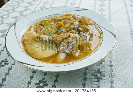 zupa ogorkowa - Polish Cucumber Soup , close up meal