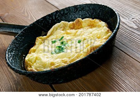 Omelette Tunterma. close up healthy meal