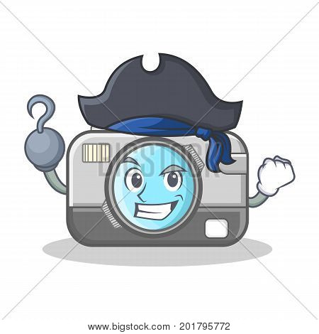 Pirate photo camera character cartoon vector illustration