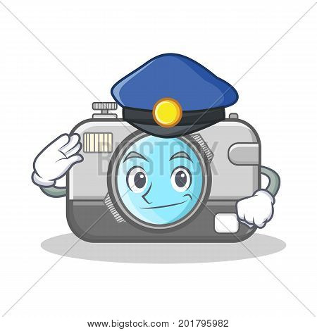 Police photo camera character cartoon vector illustration