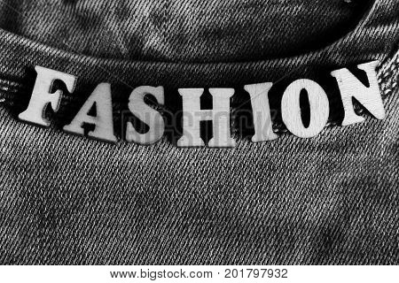 Wooden Letters And Jeans