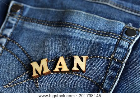 Wooden Letters And Jeans