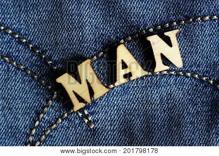 Wooden Letters And Jeans
