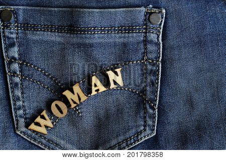 Wooden Letters And Jeans