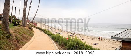 Overcast Cloudy Day Over Scripps Pier Beach In La Jolla