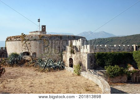 Fort Mamula on an uninhabited islet in the Adriatic Sea, Montenegro