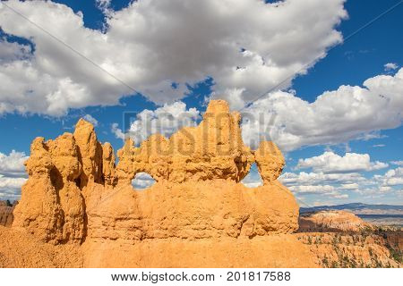 Spectacular Canyon Wall or fin with Windows in Bryce Canyon National Park