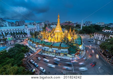 Sule pagoda in Yangon, Myanmar