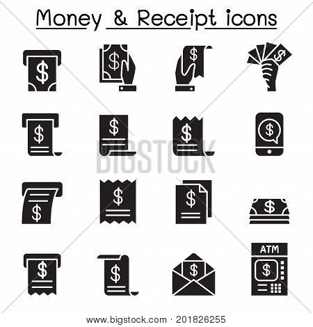 Money Banking & Receipt icon set vector illustration graphic design