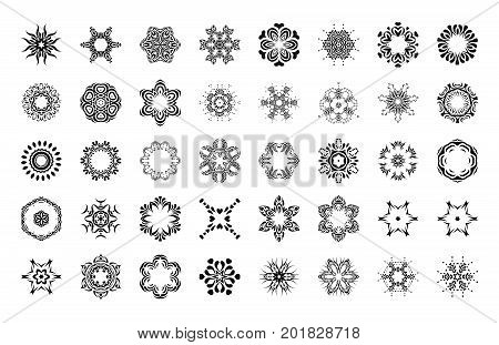 Round Ornament Pattern. Isolated Vector Mandalas.