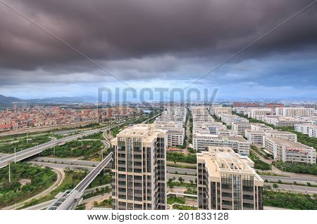 Xiamen,China - Jul 19,2015:Xiamen Binhai New Town In Xiamen City,Fujian,China