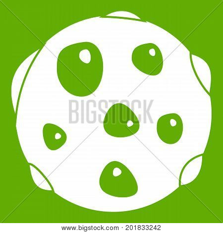 Alone planet icon white isolated on green background. Vector illustration