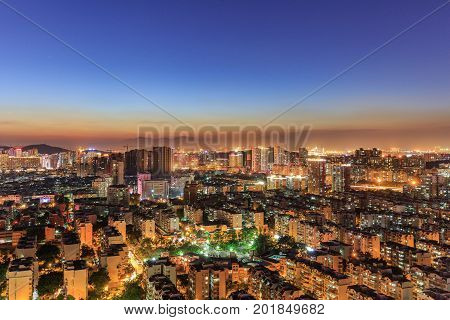 Xiamen,China - Jul 31,2015:Xiamen East Mountain Villa Evening In Xiamen City,Fujian,China