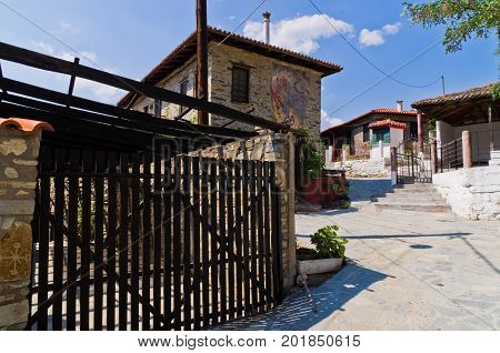 Traditional greek village at central Macedonia, Nikiti, Chalkidiki, Greece