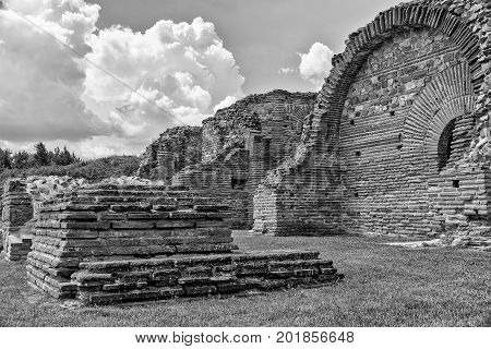 Zajecar Serbia - July 09 2017: The historical archaeological site of Felix Romuliana from the Roman Empire
