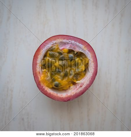 Passion fruit isolated on the white background.