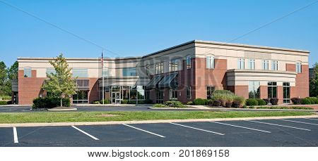 Red Brick Building with Concave Entrance