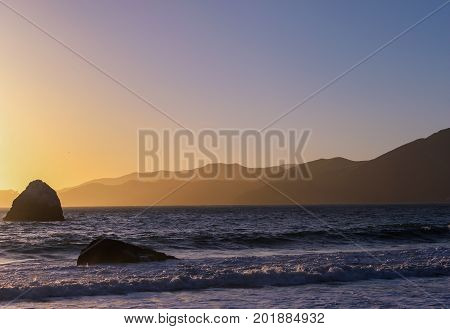The beautiful sunset from Marshall's beach california