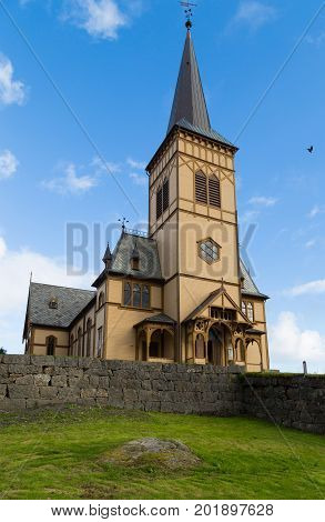 Cathedral of Vagan kirke Lofotkatedralen in Norway