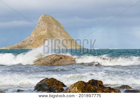 Norway small islands with scrambled a sea