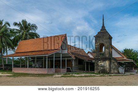 Thailand Traditional Local Architecture Building in Wat Tai Yor Songkhla Thailand