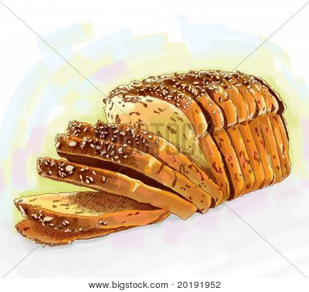 Vector mano disegnato pane