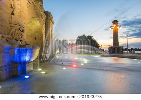 An ancient fountain at Haken Terrace in Szczecin