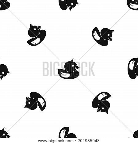Duck pattern repeat seamless in black color for any design. Vector geometric illustration