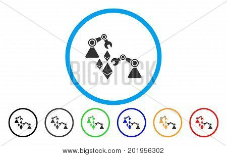 Ethereum Mine Robotics flat vector pictograph for application and web design.