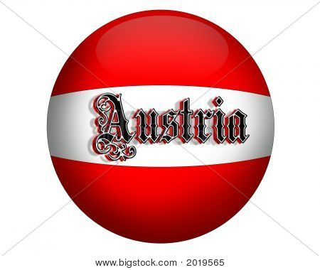 3D Rakousko vlajky Orb