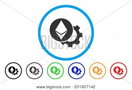 Ethereum Settings Gear flat vector illustration for application and web design.