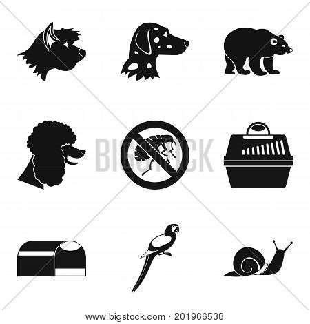 Canis icons set. Simple set of 9 canis vector icons for web isolated on white background