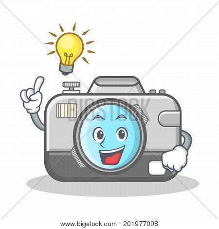 Have an idea camera caharacter cartoon design vector illustration