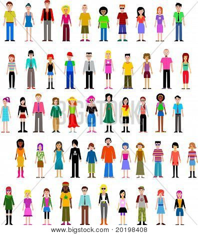 collection of different vector people