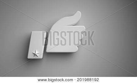 Generic thumb-up symbol associated with the like sign in social media networks. The hand gesture also denotes approval of a job well done.