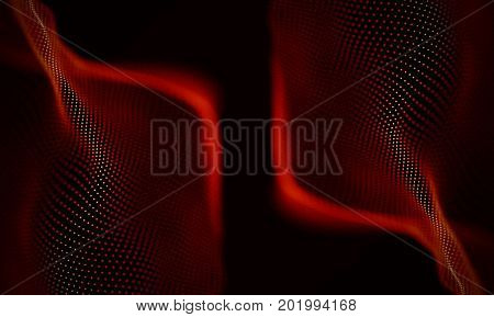 Abstract Black Geometrical Background . Connection structure. Science background. Futuristic Technology HUD Element . onnecting dots and lines . Big data visualization and Business .
