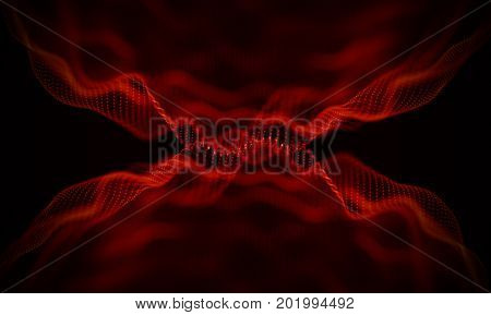 Abstract Black Geometrical Background . Connection structure. Science background. Futuristic Technology HUD Element . onnecting dots and lines . Big data visualization and Business .
